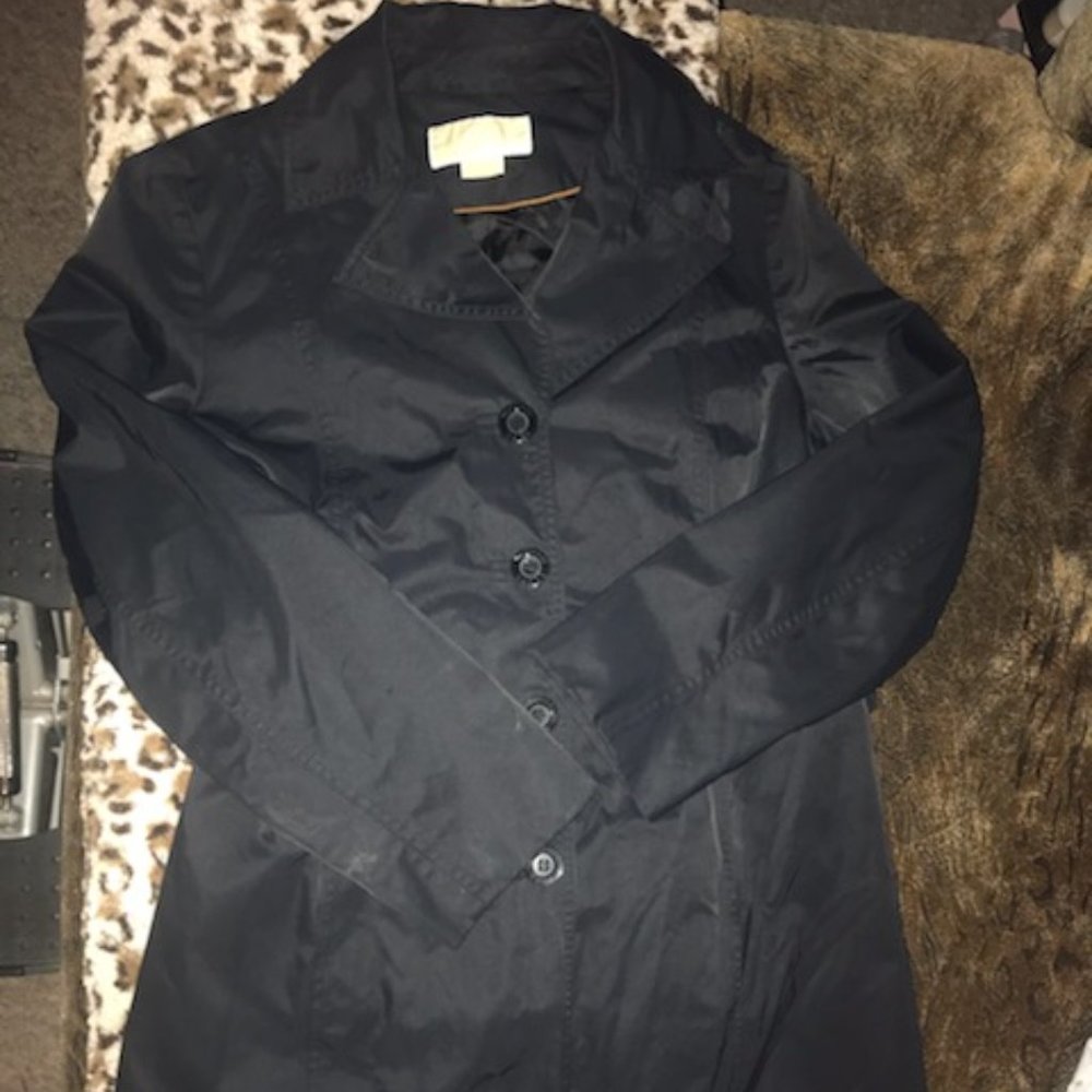 Michael Kors Black Trench Coat Size M